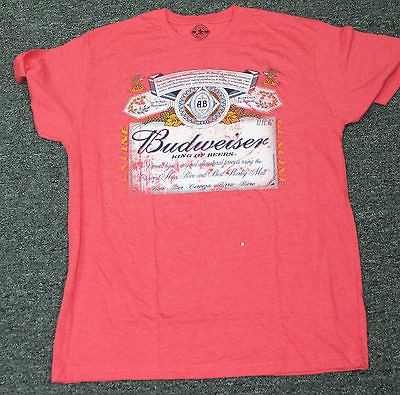 Budweiser Red King of Beers T shirt Large Cotton Retro Vintage Classic 