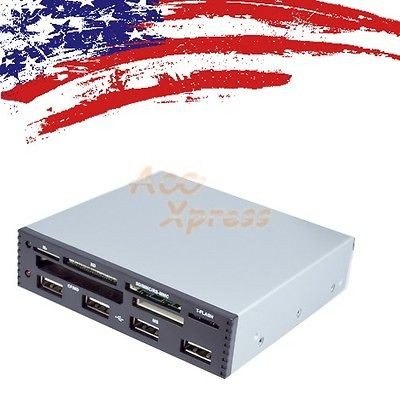   INTERNAL CARD READER USB 2.0 SD SDHC MMS XD M2 CF W/ POWER 4 PORT HUB