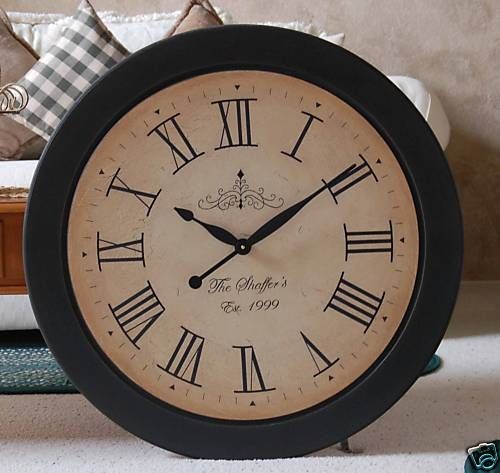 Large 24 Wall Clock Big Personalized Antique Gallery Roman Rustic 