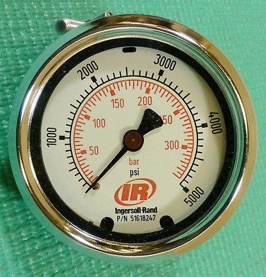 Ingersol Rand 51618247 Pressure Gauge; 5000 psi; 2.5 Dial; 1/4 NPT
