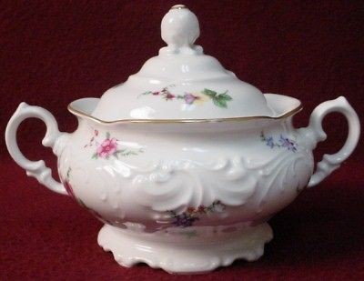 WAWEL china Poland SHERATON ROSE pattern SUGAR BOWL with LID