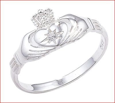 IRISH CLADDAGH WEDDING ENGAGEMENT RING 925 STERLING SILVER WOMEN LADY 