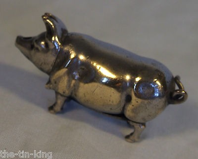 super antique figural pig vesta case go to bed c1890s