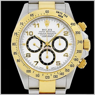 Newly listed ROLEX MENS TWO TONE DAYTONA COSMOGRAPH WHITE DIAL WATCH