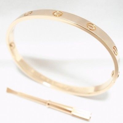 auth cartier 18k rose gold gorgeous love bracelet size 18