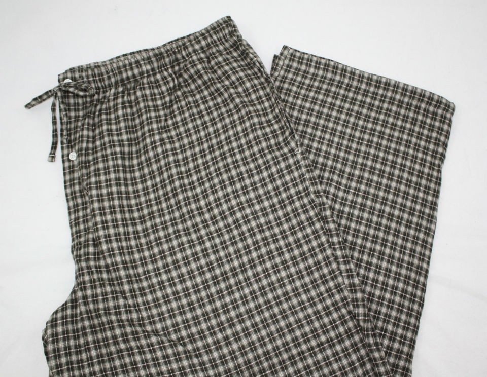   MAN Mens Flannel Sleep Pants Roundtree & Yorke Plaid Cotton 3XL NWT