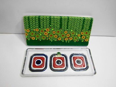 VINTAGE WALTHER KRISTALLGLAS ART GLASS TRAY FROM WESTERN GERMANY