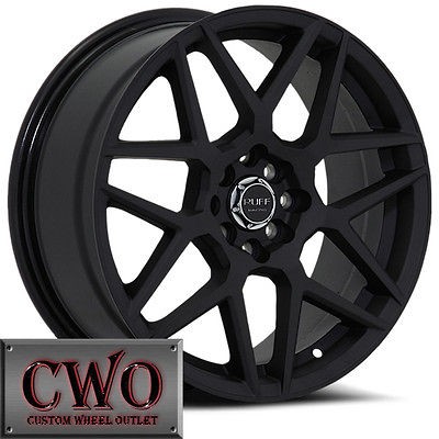 18 Black Ruff R351 Wheels Rims 5x100/5x114.3 5 Lug Jetta Altima Maxima 