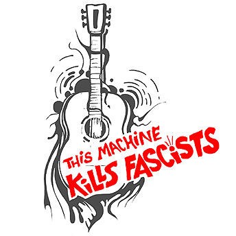 MACHINE KILLS FASCISTS woody GUITAR guthrie folk Tshirt