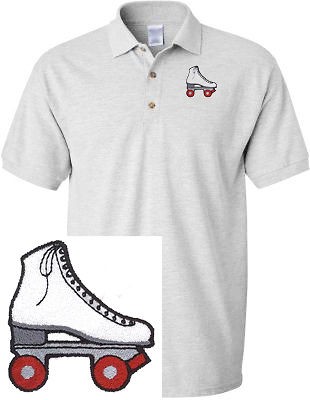 Old Time Roller Skate Sports Soccer Golf Embroidered Embroidery Polo 