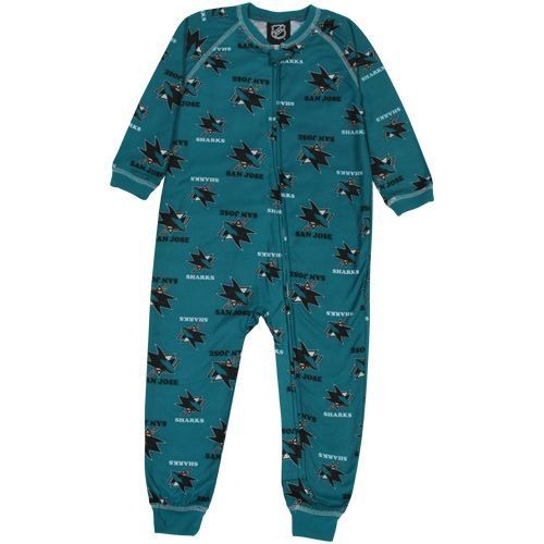 San Jose Sharks Toddler Full Zip Allover Print Coverall – Teal