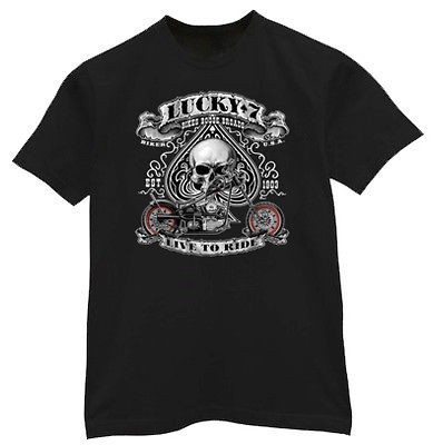 BIG & and TALL * Lucky 7 bikes booze broads biker tee shirt tshirt