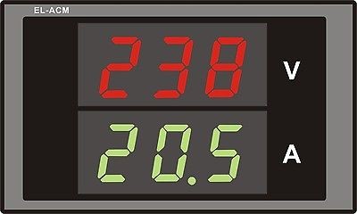 AC 299V 100A Dual Display Amp Volt LED Panel Meter With Current 