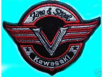 kawasaki fire steel vulcan biker motorcycle patch 