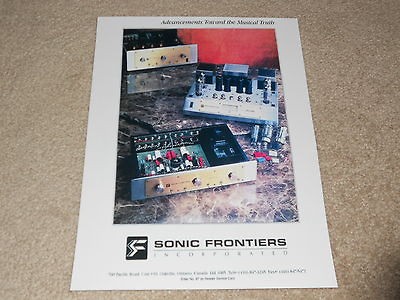 Sonic Frontiers Ad, SFL 1 Preamp, SFS 80 Tube Amplifier, SPC 1, 1992 