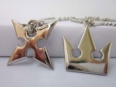   Kingdom Hearts Sora Crown & Roxas Cross Necklaces New & 