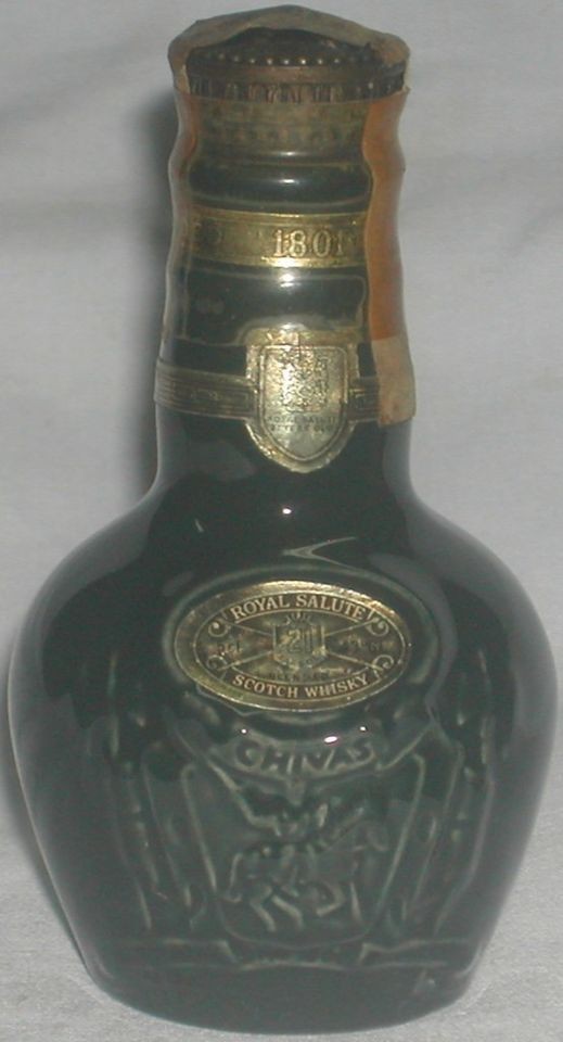 royal salute scotch whisky miniature bottle green empty from singapore