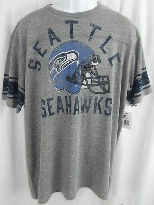 Seattle Seahawks NFL Licensed Grey Faded Tee Shirt Adult Sizes M L XL 