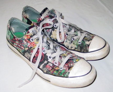 mens converse all star low sneakers graffiti m 7 w 9