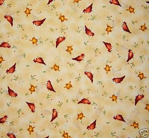 primitive cream americana chicken hen doll fabric pr219 time left