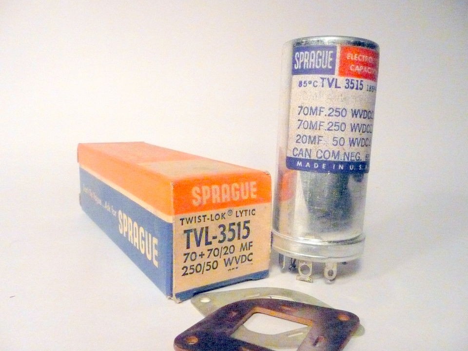 nos 1 SPRAGUE TWIST LOK LYTIC HIGH VOLTAGE CAPACITOR TVL 3515 //70 