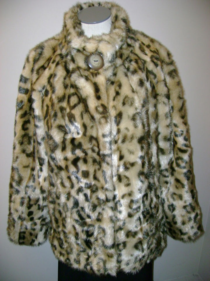 abs by allen schwartz womens faux tiger jacket s nwot