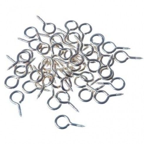   Mini Eye Pins Eyepins Hooks Eyelets Screw Threaded Silver 10mm 50 100