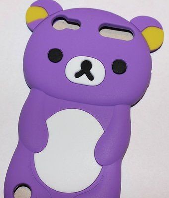 iPod Touch 5th Gen   SOFT SILICONE RUBBER GUMMY CASE COVER 3D PURPLE 