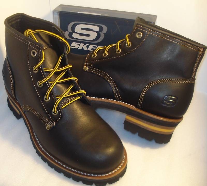 skechers men s boot deja vu black us size 7