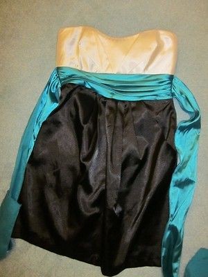 Speechless formal prom teal tie back strapless mini dress size 5 