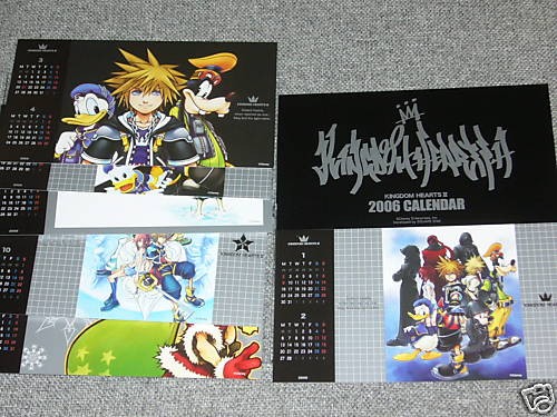 kingdom hearts ii 2 final mix bonus 2006 calendar ps2