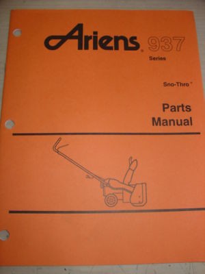 ariens 937 snowblower snow blower parts manual look time left