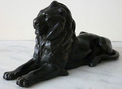 Victorian Bronzed Spelter Casting of a Lion after Landseer, circa 