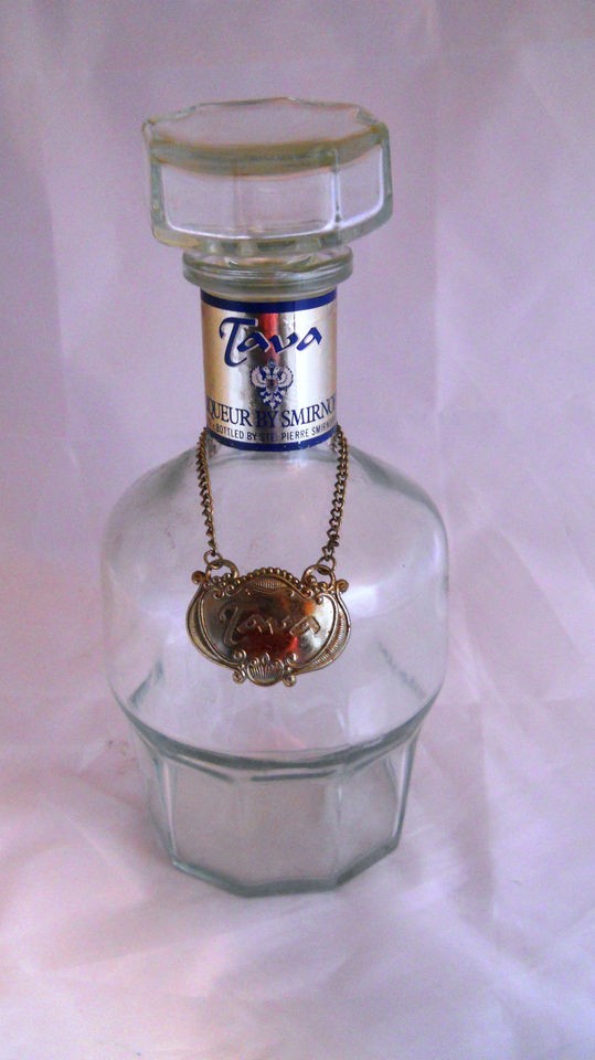 tava liqueur by pierre smirnoff glass bottle empty time left