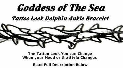 LOVELY DOLPHIN ANKLE BRACELET   SEXY TATTOO LOOK JEWELRY   A GIFT SHE 