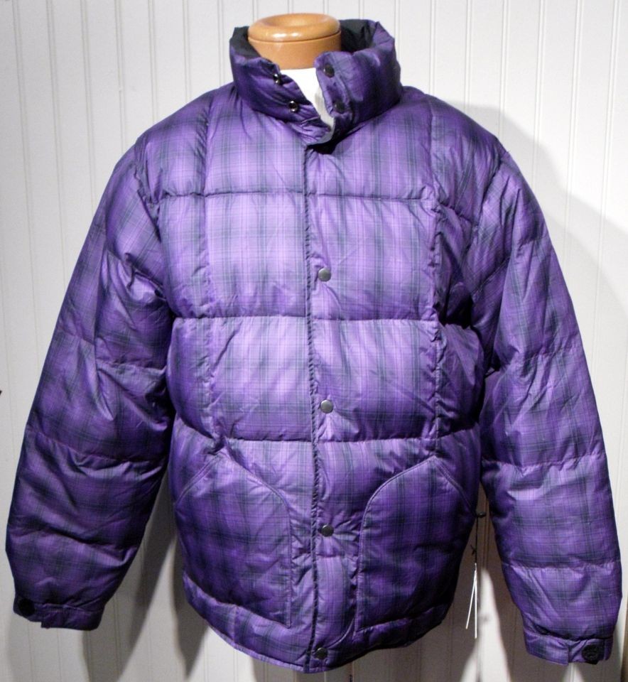 NWT Stussy Reversible Ridge Mens Down Puffer Jacket L Purple/Black 