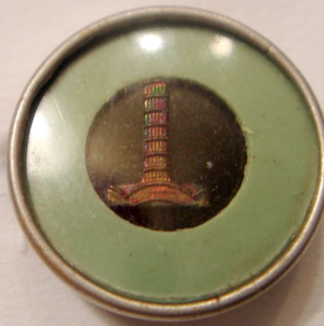 Leaning Tower of Pisa Antique Celluloid Lapel Pin, Button or Shirt 