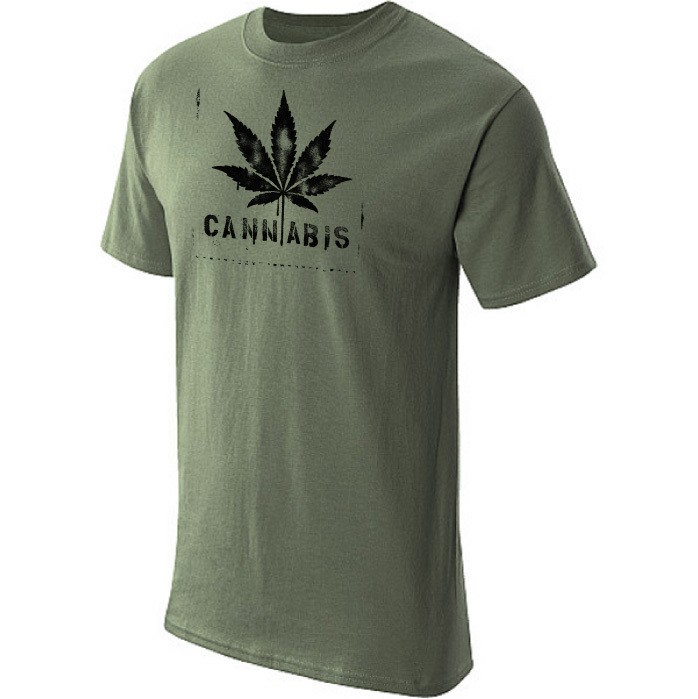 cannabis t shirt cool funny marijuana tee olive l time