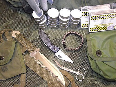   FOUNDATION KIT* BUG OUT BAG SURVIVAL MRE/H2O/KNIVES/TOOLS/ ALICE PACK