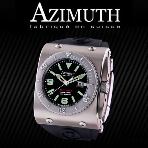 SWISS AZIMUTH XTREME 1 DEEP DIVER WATCH 2000m/6562ft WR TITANIUM w 