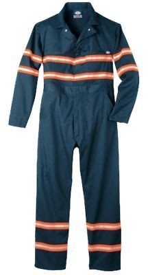 Dickies Mens Hi Vis Long Sleeve Coveralls Scotchlite VV601 Navy w 