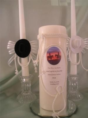   Western Hats & Rope Wedding Unity Candle Set 23 Ribbon Colors