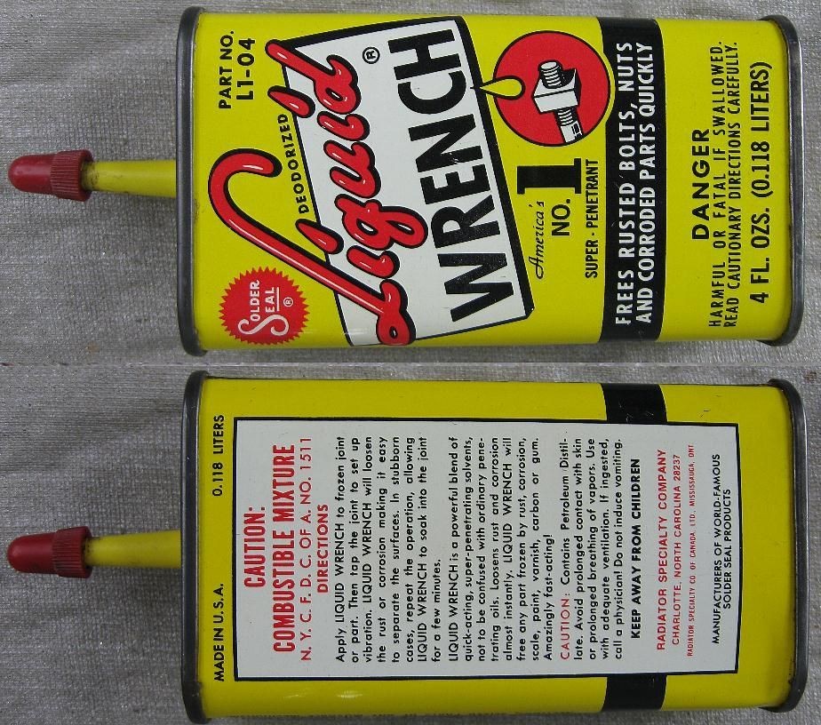 1960 s handy oil tin liquid wrench part no lt