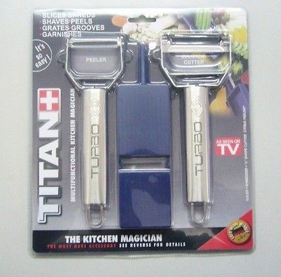 Kitchen Magician/WIZ, Titan Peeler, Vegetable Fruit Shred, Grate 