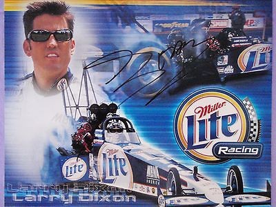   SNAKE AUTOGRAPHED NHRA 2001 LARRY DIXON MILLER LITE DRAGSTER HANDOUT