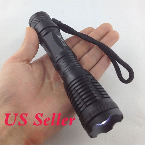   Black CREE XM L T6 LED 1600 lumen Focus Flashlight Torch light 5 mode