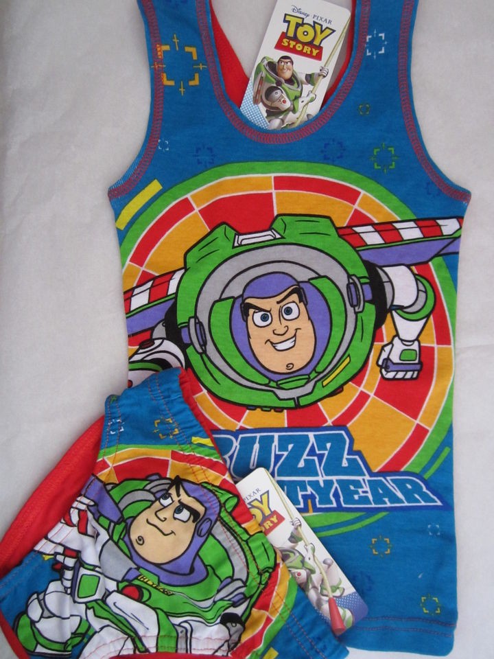 TOY STORY BUZZ LIGHTYEAR Licensed singlet top & briefs undies BNWT 3 4 