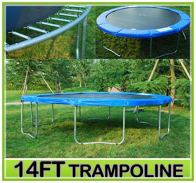 New 14 FT Round Trampoline With Pad &Pad Cover Exercise Fitness
