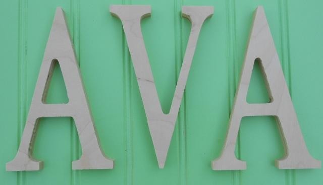 size Unpainted Nursery Wood Wall Letters Wooden Name Child Baby $5 