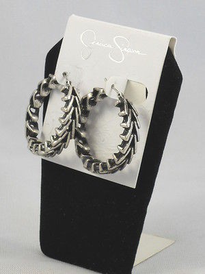 jessica simpson silver unchain my heart hoop earrings time left